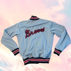 Vintage 70s Reversible Baseball Jacket Braves Size M